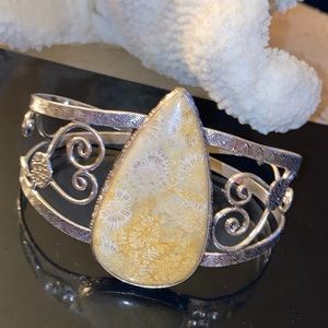 Indonesian Sea Fossil Coral cuff statement cuff